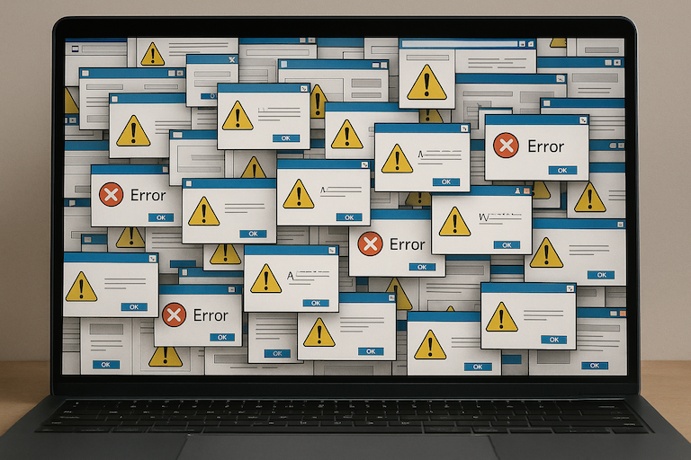 20250605_2008_Chaotic Laptop Screen_simple_compose_01jx0mchsef0cbt4akgjnb56ax